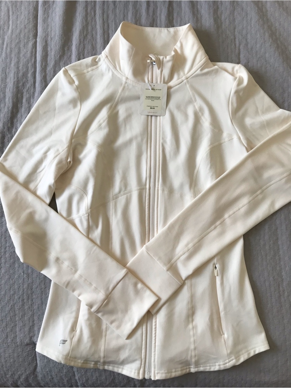 Fabletics Cream Full-Zip Performance Jacket